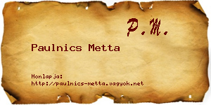 Paulnics Metta névjegykártya